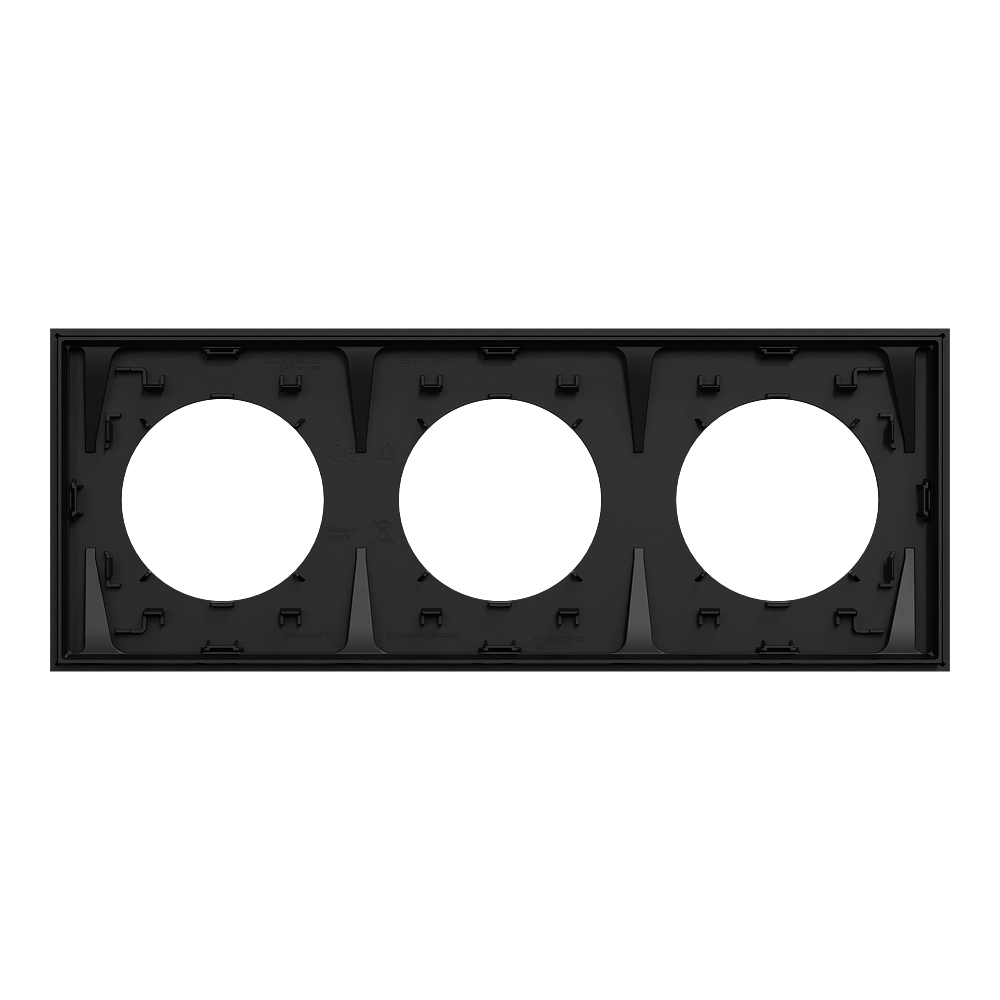 Odace plaque 3 postes noir